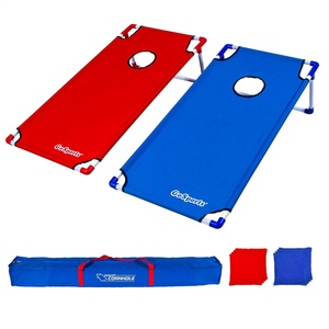 image:imageGoSports Portable Cornhole Set with Carry Case  Outdoor Lawn Bean Bag Toss Game for Adults and Family  Beach Camping Yard Games amp MoreXL Red  Blue