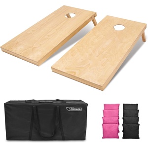 image:imageGoSports Regulation Size Wooden Cornhole Set with Natural Wood Finish  Includes Carrying CaseBlack  Pink