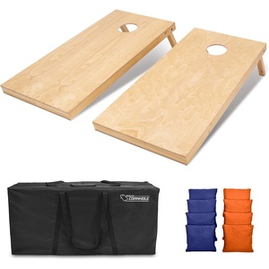 image:imageGoSports Regulation Size Wooden Cornhole Set with Natural Wood Finish  Includes Carrying CaseNavy Blue  Orange