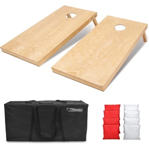 image:imageGoSports Regulation Size Wooden Cornhole Set with Natural Wood Finish  Includes Carrying CaseRed  White