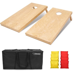 image:imageGoSports Regulation Size Wooden Cornhole Set with Natural Wood Finish  Includes Carrying CaseRed  Yellow