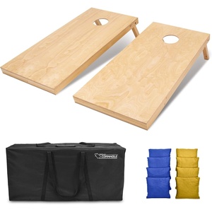 image:imageGoSports Regulation Size Wooden Cornhole Set with Natural Wood Finish  Includes Carrying CaseRoyal Blue  Gold