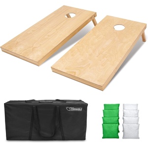 image:imageGoSports Regulation Size Wooden Cornhole Set with Natural Wood Finish  Includes Carrying CaseWhite  Bright Green