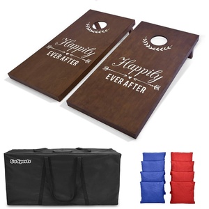 image:imageGoSports Wedding Cornhole Set  Regulation 4 ft x 2 ft Size Solid Stained Wood with Carrying Case Choose Your Colors  Match The Wedding Theme  Red amp Blue