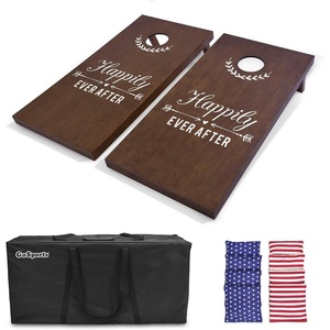 image:imageGoSports Wedding Cornhole Set  Regulation 4 ft x 2 ft Size Solid Stained Wood with Carrying Case Choose Your Colors  Match The Wedding ThemeAmerican Stars  Stripes