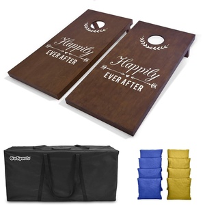 image:imageGoSports Wedding Cornhole Set  Regulation 4 ft x 2 ft Size Solid Stained Wood with Carrying Case Choose Your Colors  Match The Wedding ThemeBrown