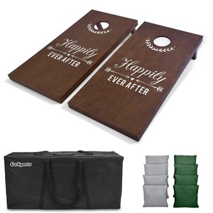 image:imageGoSports Wedding Cornhole Set  Regulation 4 ft x 2 ft Size Solid Stained Wood with Carrying Case Choose Your Colors  Match The Wedding ThemeGray  Dark Green