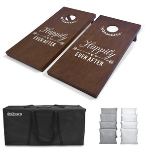 image:imageGoSports Wedding Cornhole Set  Regulation 4 ft x 2 ft Size Solid Stained Wood with Carrying Case Choose Your Colors  Match The Wedding ThemeGray  White